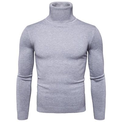2022 Men's Solid Color Sweater with Two Lapels and High Elastic Material Function