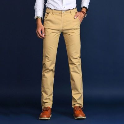2023 Men's Casual Pants in Pencil Pants Pattern with Fly Opening and Zip Placket