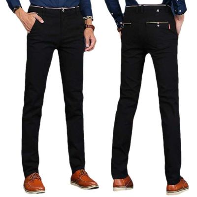 2023 Men's Casual Pants in Pencil Pants Pattern with Fly Opening and Zip Placket