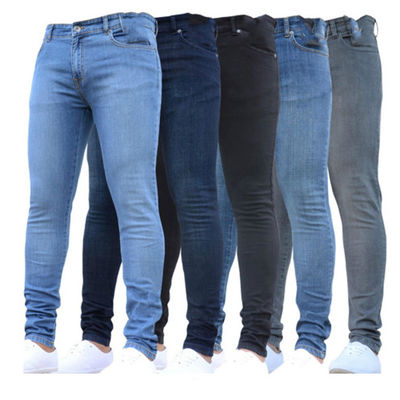 Support 7 Days Sample Order Lead Time Men's Tight Jeans Solid Color Denim Pencil Jeans