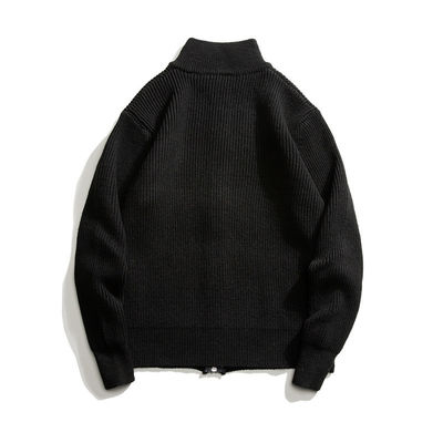 Zipper Cardigan Men's Turtleneck Knitted Sweater with 100% Polyester in Spring Season
