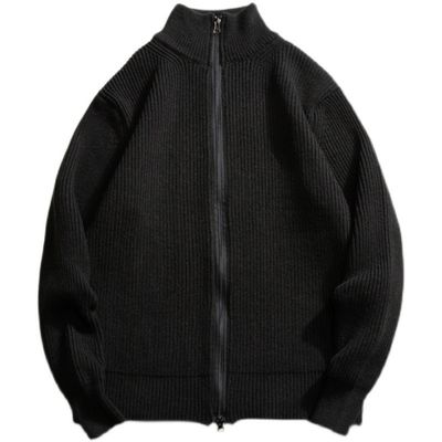 Zipper Cardigan Men's Turtleneck Knitted Sweater with 100% Polyester in Spring Season
