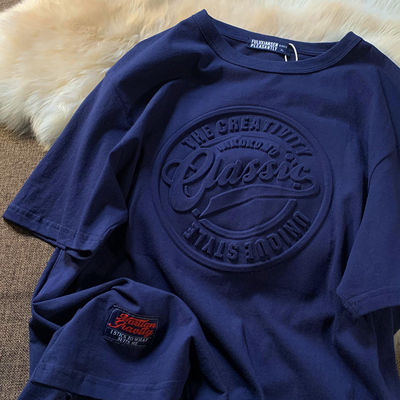 Custom Design Vintage Men's T-Shirt 3D Puff Print Breathable 180Grams Polyester Fiber