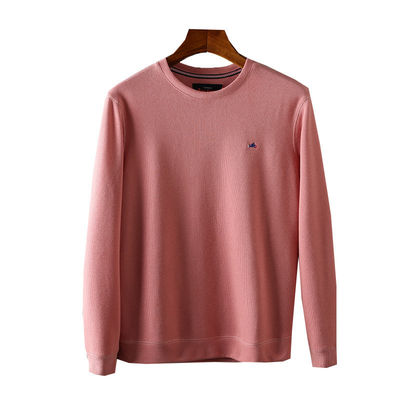 O-Neck Embroidered Men's Round Collar Sweater Terry Pullover Unlined and Workmanship