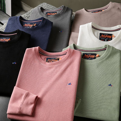 O-Neck Embroidered Men's Round Collar Sweater Terry Pullover Unlined and Workmanship