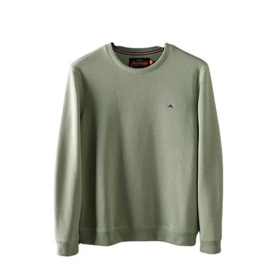 O-Neck Embroidered Men's Round Collar Sweater Terry Pullover Unlined and Workmanship