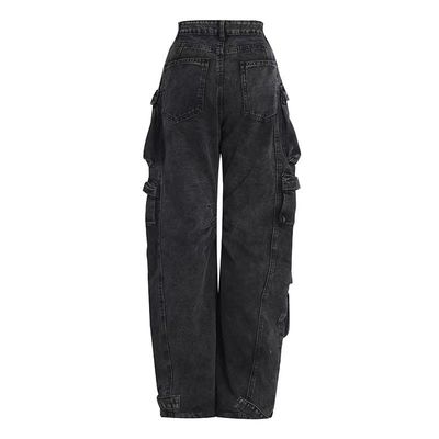 Cotton Denim Oversized Hiphop Embroiled Baggy Loose Men's Jeans for Sustainable Style