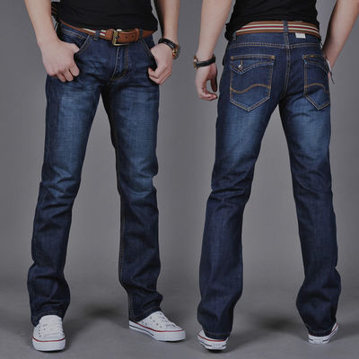 Zipper Fly XMAMLON Stretch Regular Fit Pants Fashion Men's Denim Slim Mid Waist Jeans