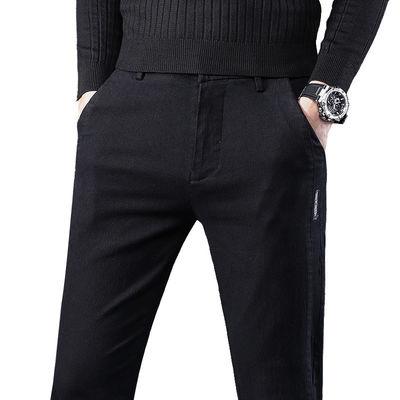 None Printing Methods Men's Casual Pants Elastic Cotton Suit Pants for Men's Clothing