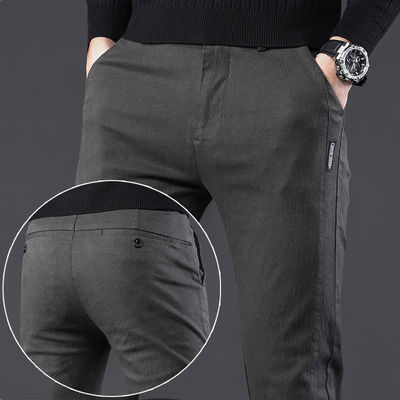 None Printing Methods Men's Casual Pants Elastic Cotton Suit Pants for Men's Clothing