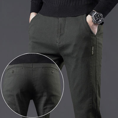 None Printing Methods Men's Casual Pants Elastic Cotton Suit Pants for Men's Clothing