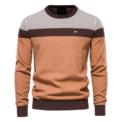 Spring Classic Fall and Spring Men's Knitwear Fashion Crew-Neck Knit Sweater Pullover