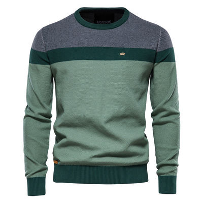 Spring Classic Fall and Spring Men's Knitwear Fashion Crew-Neck Knit Sweater Pullover