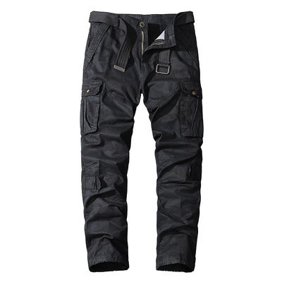 Men's Multi-Pocket Camouflage Overalls in Pure Cotton with Mid Waist and Straight Fit