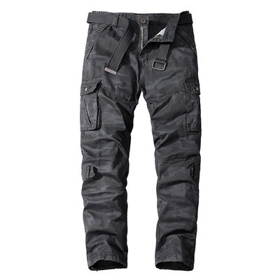 Men's Multi-Pocket Camouflage Overalls in Pure Cotton with Mid Waist and Straight Fit