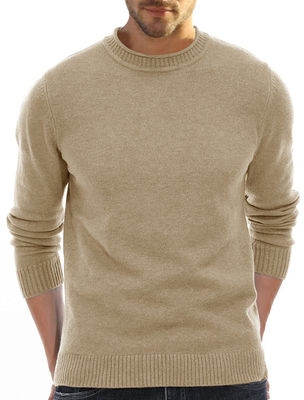 Customized Men's Crew Neck Knitted Sweater Pullover for OEM ODM Manufacturing