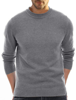 Customized Men's Crew Neck Knitted Sweater Pullover for OEM ODM Manufacturing