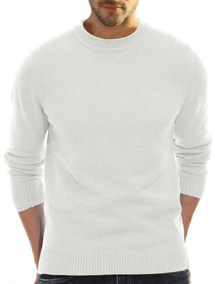 Customized Men's Crew Neck Knitted Sweater Pullover for OEM ODM Manufacturing