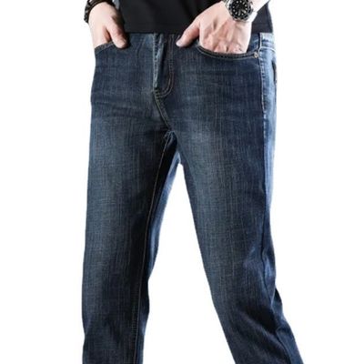 Men's Streetwear Jeans with Zipper Fly Printed Design and Pockets Special craft Washed