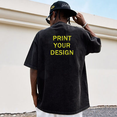 Round Neck Vintage Graphic T-shirts 100% Cotton Wash Plus Size T-shirts For Men Print