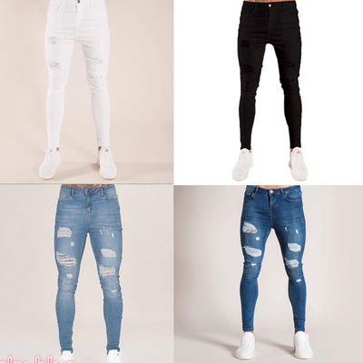 Custom Men's Skinny Jeans with Decoration Pockets No Printing Methods