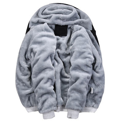 Knitted Fabric M-6XL Plush Sweatshirt Set Large Size Hooded Coat Cardigan for Men