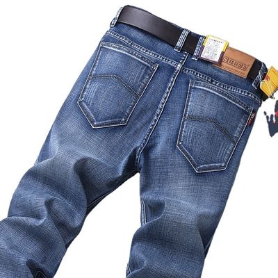 80% cotton Straight Denim Men's Jeans Fit Type Regular Waist type Mid waist