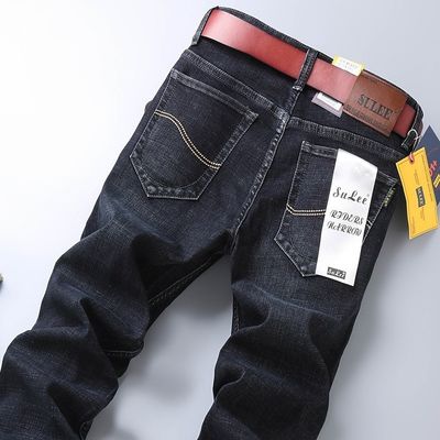 80% cotton Straight Denim Men's Jeans Fit Type Regular Waist type Mid waist