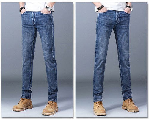 80%cotton Straight-leg Pants Denim Men's Jeans for Men and Women Style Straight-leg