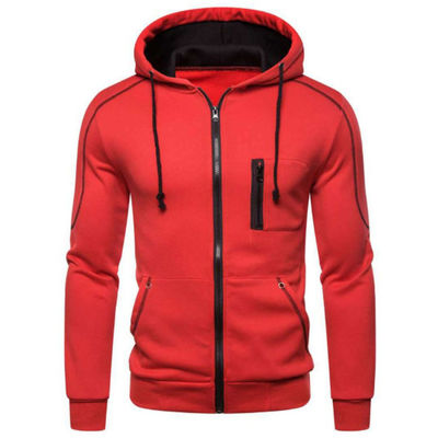 Men's Casual Zipper Jacket Pullover Sweatshirt in Cotton Fabric for Customization