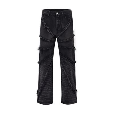 Bagi Men's Denim Jeans in XMAMLON RTS with Zip Placket Fly Opening and Damage Blue