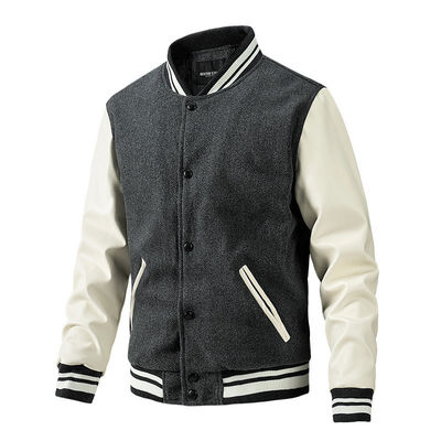 Winter Stand-up Collar Quilted Jacket for Customized Sample Men's Baseball Jacket