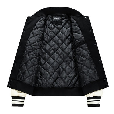 Winter Stand-up Collar Quilted Jacket for Customized Sample Men's Baseball Jacket
