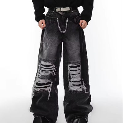 Men's Hip Hop Double Waisted Stacked Denim Jeans Trousers  In-Stock Items