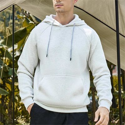 Men's Plus-size Hooded Sweatshirt Winter Streetman Loose White Fleece with Custom Print