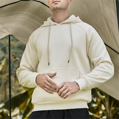 Men's Plus-size Hooded Sweatshirt Winter Streetman Loose White Fleece with Custom Print