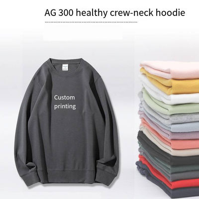 Custom 300g Double-sided Knitted Crew-neck Men's Hoodies Sweatshirts for Winter Health