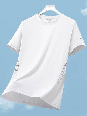 Sporty Style Custom Logo Polyester Spandex Oversized White T-shirts for Men