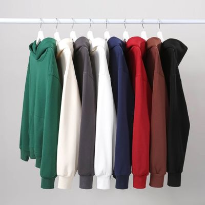 Winter Plain Hoodies Men's Hoodie Thick Tight Fleece Drop Shoulder Hoodie Cotton XS-4XL 480g
