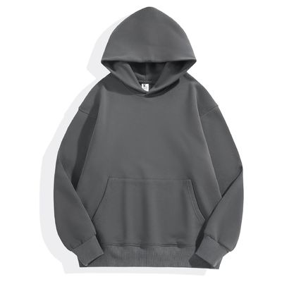 Winter Plain Hoodies Men's Hoodie Thick Tight Fleece Drop Shoulder Hoodie Cotton XS-4XL 480g