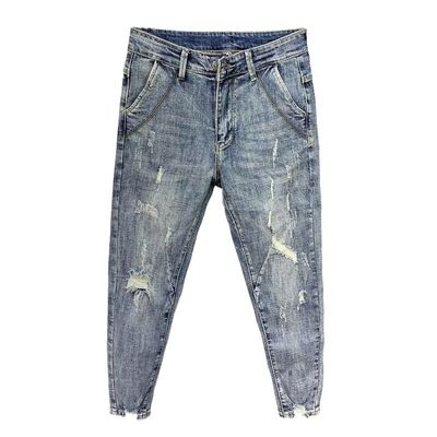 WASHED Designer Men's Pants Jeans Slim Trousers For Men Cropped In-Stock Items