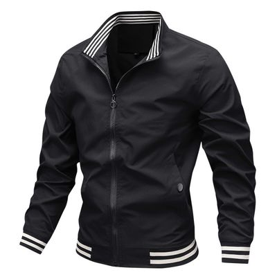 Spring Men's Bomber Hoodie with Support Zipper and No Decoration in Polyester/Cotton