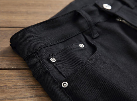 Winter Logo Pattern Digital Printing Mens Jeans Night Club Black White Designer Jeans Men