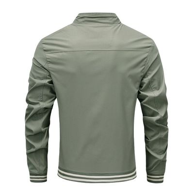 Spring Men's Bomber Hoodie with Support Zipper and No Decoration in Polyester/Cotton