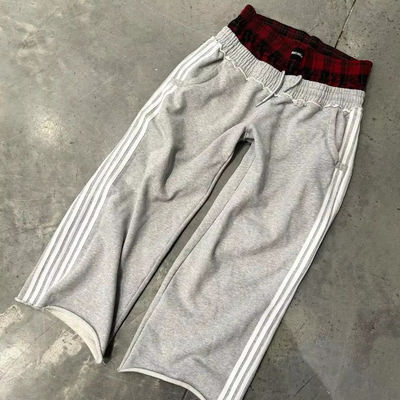 Streetwear Fashion Double Waist XMAMLON RTS Men's Sweatpants with Drawstring Closure