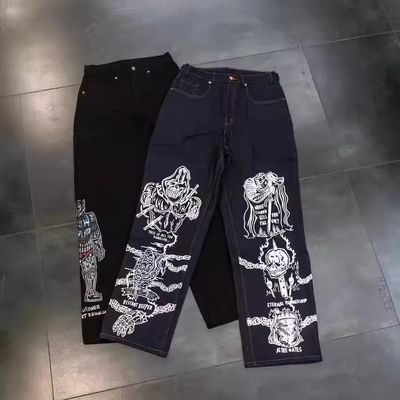 Design RTS Custom Loose Denim Baggy Jeans for Men and Women Straight Fit Boyfriend Jeans