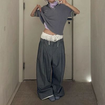 Other Logo Double Waist Suit Pants For Women's Sets women clothing Sweatpants trouser