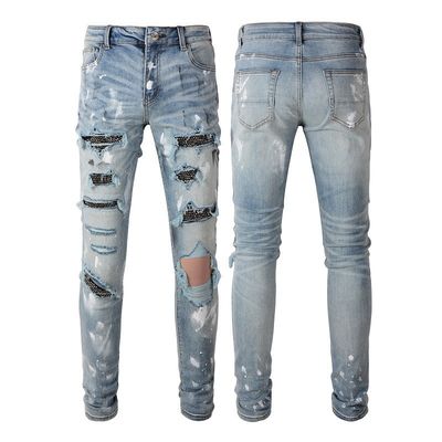 Rhinestone Denim Fashion Crystals Rivets Bootcut Jeans with Washable Material