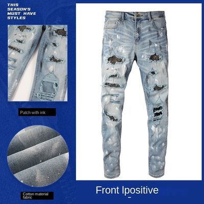 Rhinestone Denim Fashion Crystals Rivets Bootcut Jeans with Washable Material