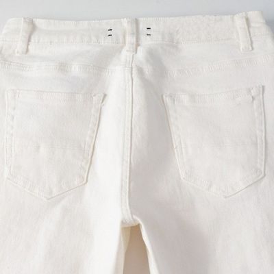 Cotton Denim Stretch Skinny Sustainable Print Men's Straight Pencil Jeans